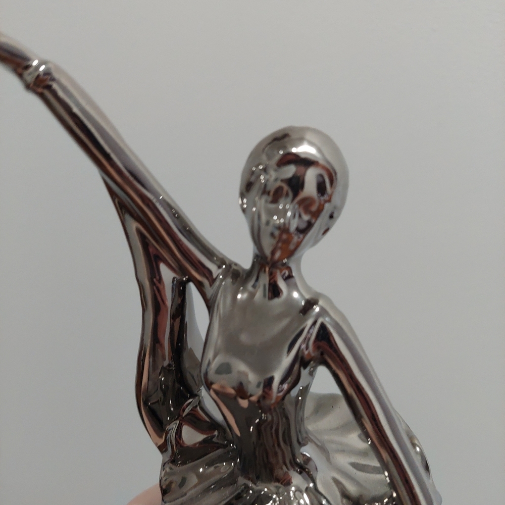 Elegant Silver Ballerina Sculpture - Picture 11 of 12